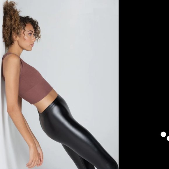 NWT C'est Moi Matt liquid faux leather leggings - Picture 2 of 6